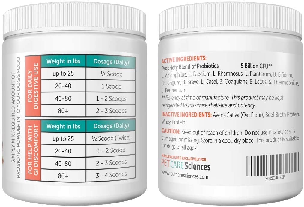 PET CARE Sciences® Probiotic Powder for Dogs, 120 Servings