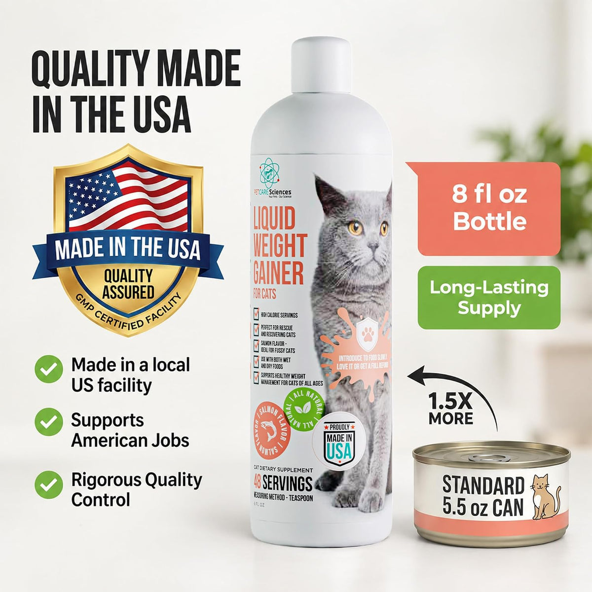 Cat Liquid Weight Gainer, Supplement for Cats, Supports Healthy Weight Gain
